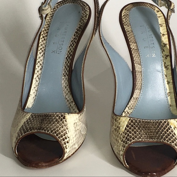 Lamberston Truex  Watersnake Peep Toe Heel… - Picture 5 of 15